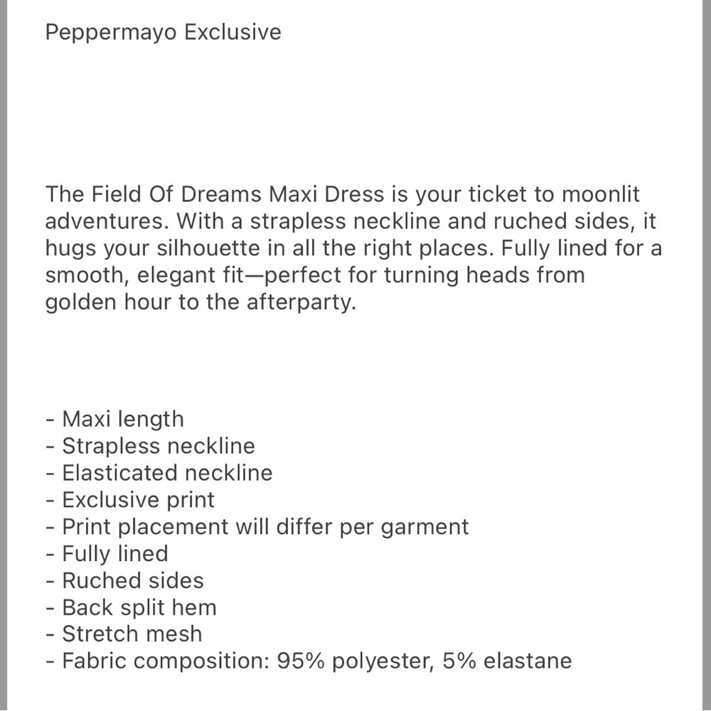 New Peppermayo Strapless Maxi Dress in Blue with Floral Pattern - Picture 7 of 7
